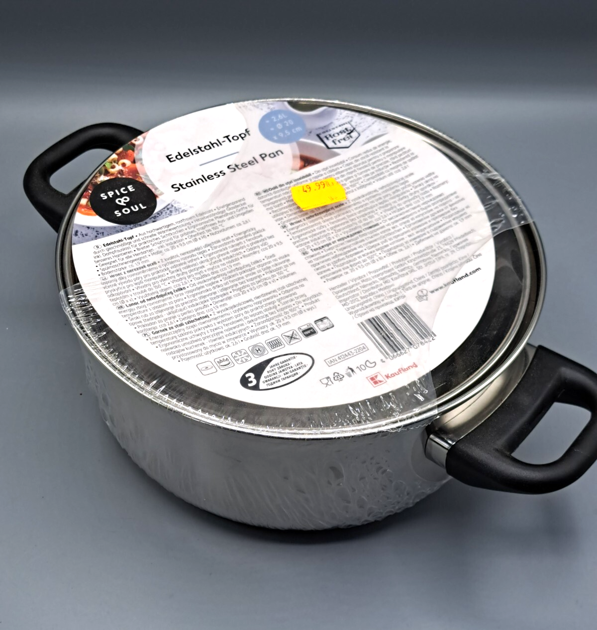 Spice & Soul Edelstahl-Topf, 2,6 Liter, 20 cm, Rotsfrei